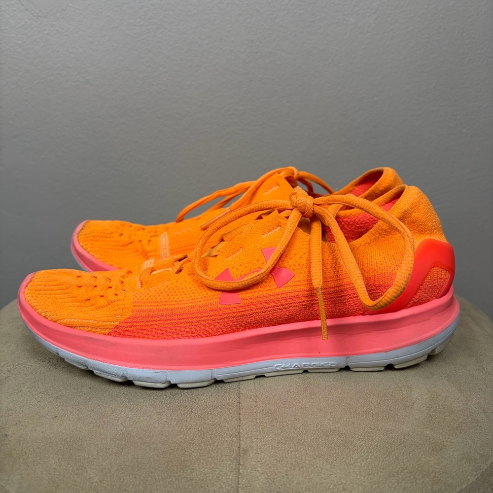 Under Armour Threadborne Slingflex Running Shoes Neon Orange Coral Women's 9.5 - Picture 8 of 15